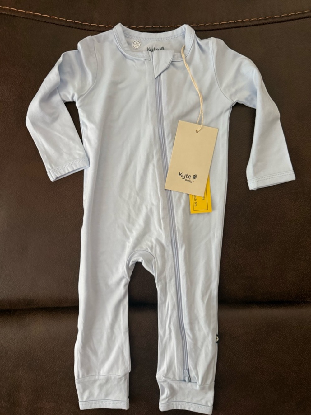 Kyte BABY Pale Blue Zip-Front Footie One-Piece